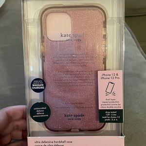 Kate Spade Pink Glitter iPhone 12/12 Pro Case NEW